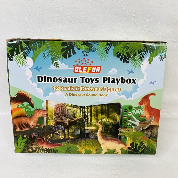 Olefun Dinosaur Toys Playbox with 12 Figures and Book - Picture 1 of 6